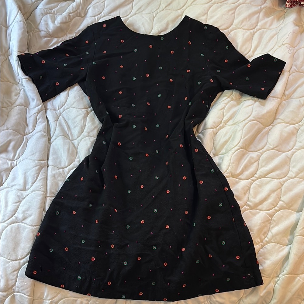 Black Dress with embroidered Accents